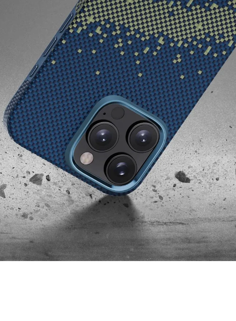 PITAKA Tactile Woven Ultra Slim Case for iPhone 16 Pro with Raised Camera Lip / Woven Touch / Compatible with MagSafe / Drop and Damage Protection - Milky Way Galaxy