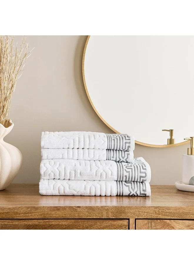 Home Box Skyline Mirage Lurex Patterned Cotton Bath Towel 140 x 70 cm