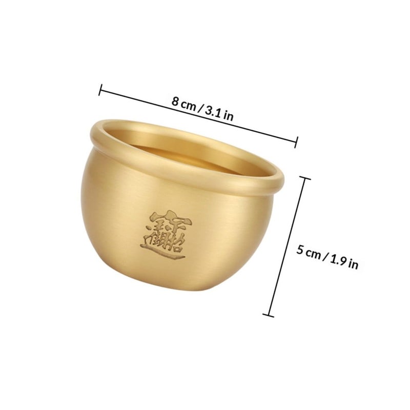 Copper Standing Ashtray Treasure Bowl Indoor Home Decoration Ash Bin - Image 5