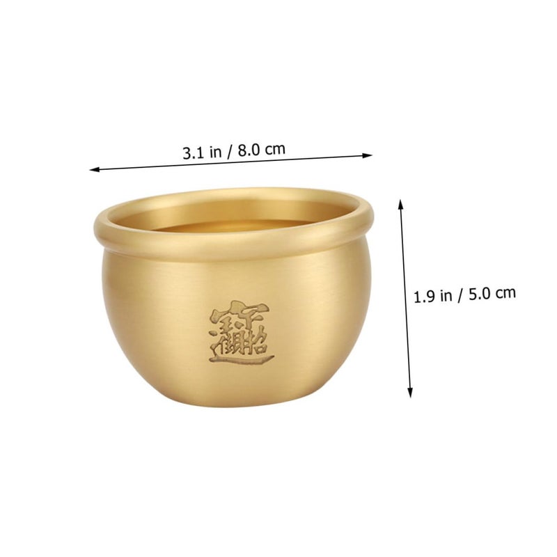 Copper Standing Ashtray Treasure Bowl Indoor Home Decoration Ash Bin - Image 3