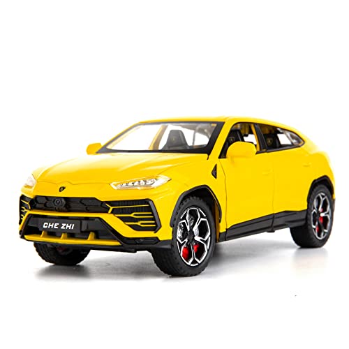 BDTCTK Compatible for 1:24 Lambo Urus Car Model, Diecast Pull Back Car Toy car, Doors Open, Light and Sound, Boys Toys Kids Adults Gifts Yellow - Image 1