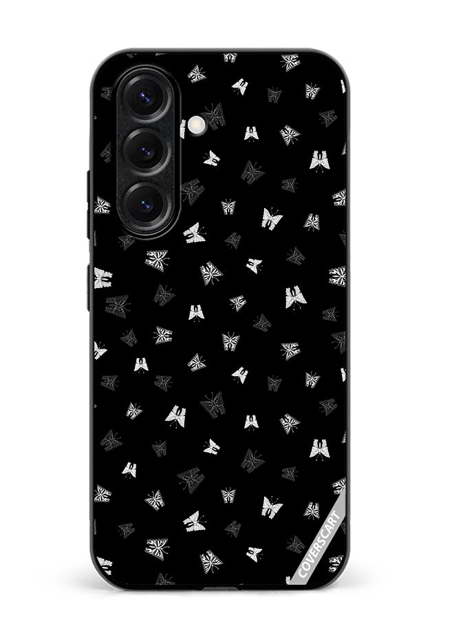 VR CREATIVE Protective Case Cover For Samsung Galaxy S25 Butterfly Black And White Design Multicolour