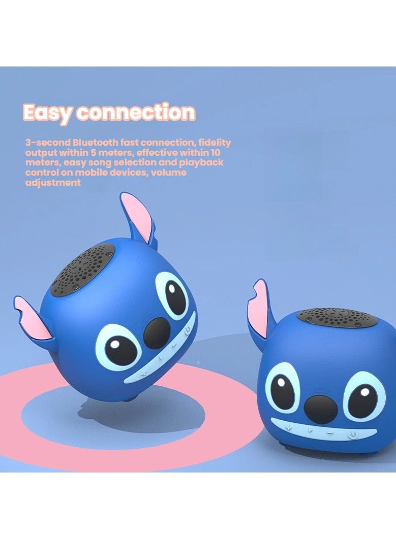 Small speakers cartoons cute Stitch Bluetooth speakers sound portability waterproof easy to enjoy the convenience of wireless music - Image 3