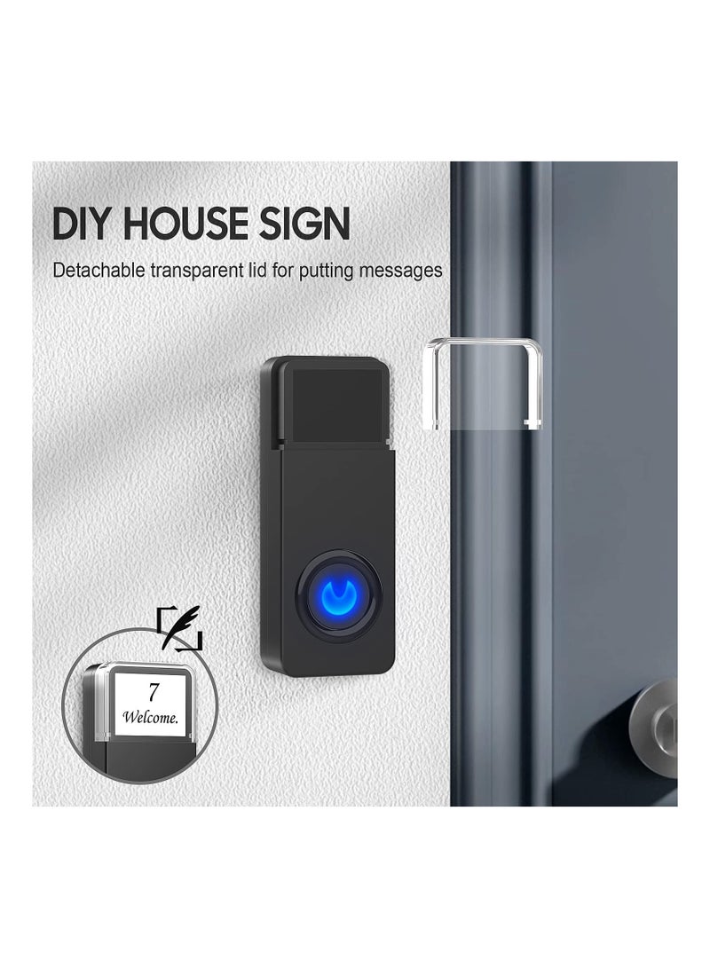 Battery Operated Wireless Doorbell, Cordless Door Bell,【54 Chimes & 4-Level Volume】1000ft Wireless Doorbell Kit IP55 Waterproof Doorbell Home Security Doorbell for Home, Office, Hotel (1 Receiver)