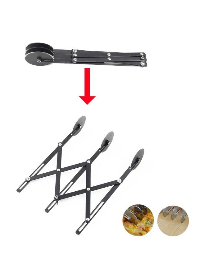 نيبمينينت قطاعة بيتزا قابلة للتعديل من الستانلس ستيل تأتي بثلاث عجلات أسود 25.00x6.00x6.00سنتيمتر - Image 5