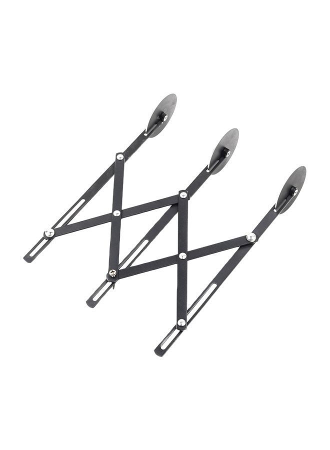 نيبمينينت قطاعة بيتزا قابلة للتعديل من الستانلس ستيل تأتي بثلاث عجلات أسود 25.00x6.00x6.00سنتيمتر - Image 2