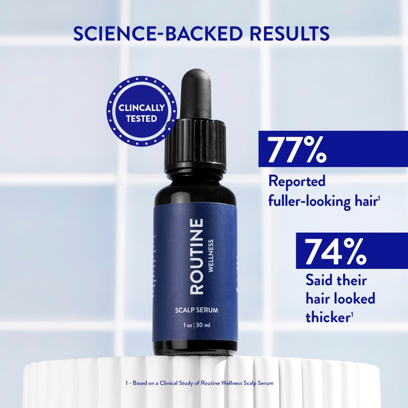 Routine Wellness Scalp Serum for Thinning Hair â€“ Promotes Visibly-Thicker, Fuller-Looking Hair â€“ Lightweight, Science-Backed with Red Clover & Peptides - 30ml - Image 2