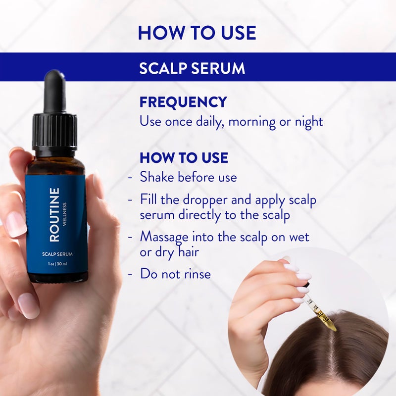 Routine Wellness Scalp Serum for Thinning Hair â€“ Promotes Visibly-Thicker, Fuller-Looking Hair â€“ Lightweight, Science-Backed with Red Clover & Peptides - 30ml - Image 5