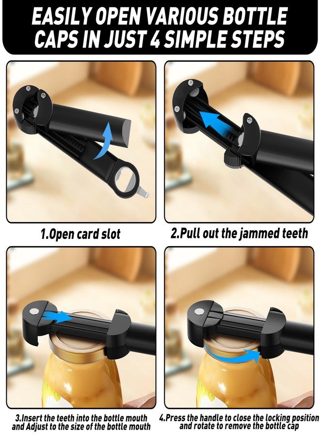 Banyaa Jar Opener Bottle Opener for Seniors with Arthritis, Multi Retractable Magnetic Can Opener, Jar Grippers for Opening Jars, Kitchen Gadgets for Weak Hands and Senior Arthritis (Black) - Image 3