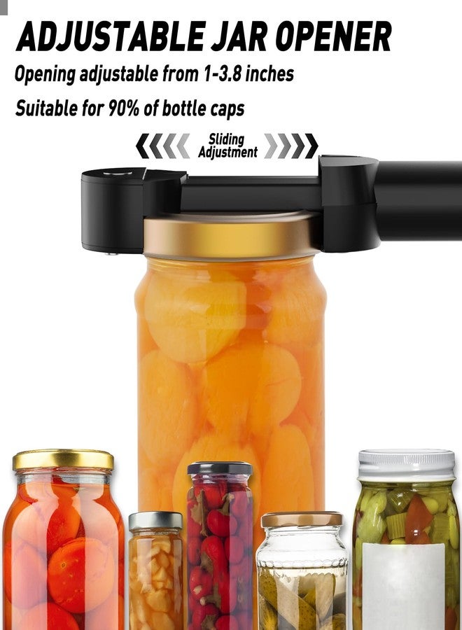 Banyaa Jar Opener Bottle Opener for Seniors with Arthritis, Multi Retractable Magnetic Can Opener, Jar Grippers for Opening Jars, Kitchen Gadgets for Weak Hands and Senior Arthritis (Black) - Image 2