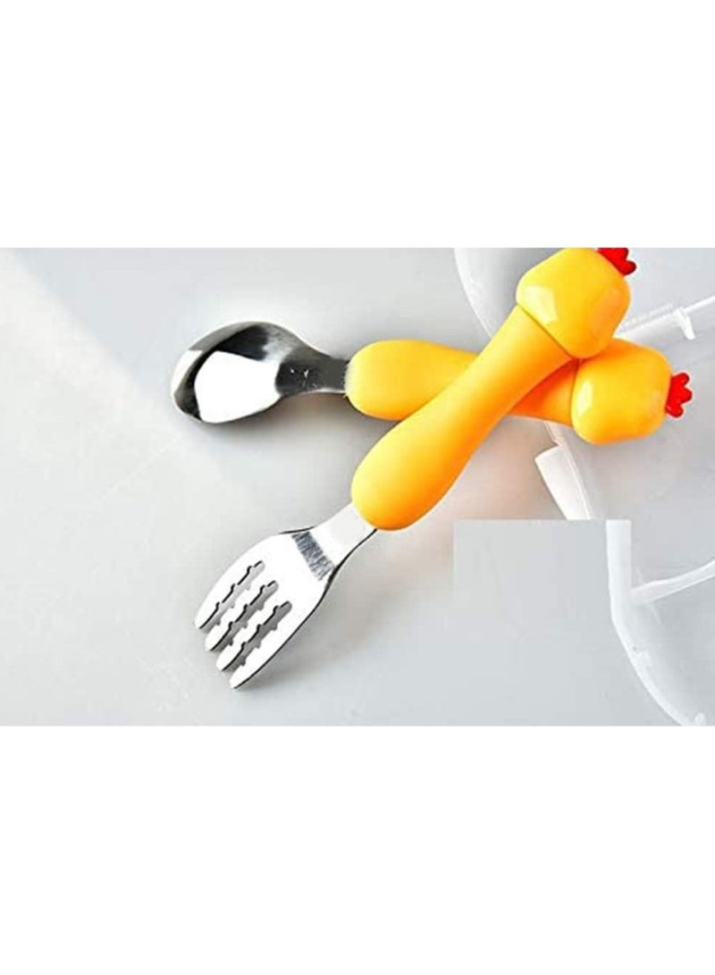 general Toddler Utensils Set  Children's Portable Tableware Spoon & Fork Set with Plastic Case 304 Stainless - Image 2