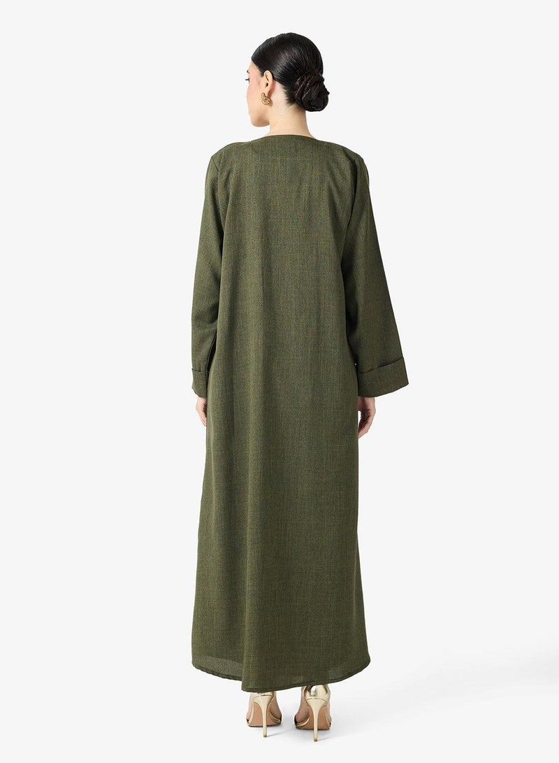 hayas closet Open Abaya With Sheila - Image 5