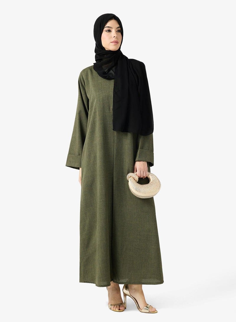 hayas closet Open Abaya With Sheila - Image 4