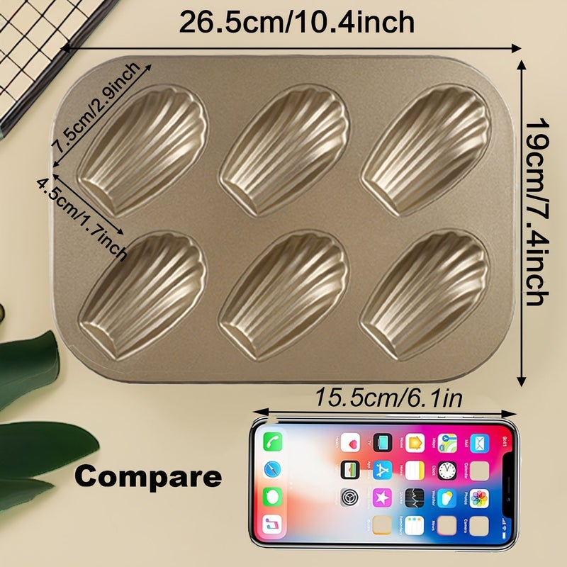 12 Cavity Madeleine Baking Pan Non Stick Thickened Golden Oven Safe Cookie Tray - Image 3