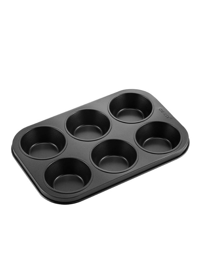 chefmade Large Round Muffin Baking Pan - 6-Cup Non-Stick Design - Image 1