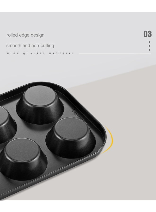 chefmade Large Round Muffin Baking Pan - 6-Cup Non-Stick Design - Image 4