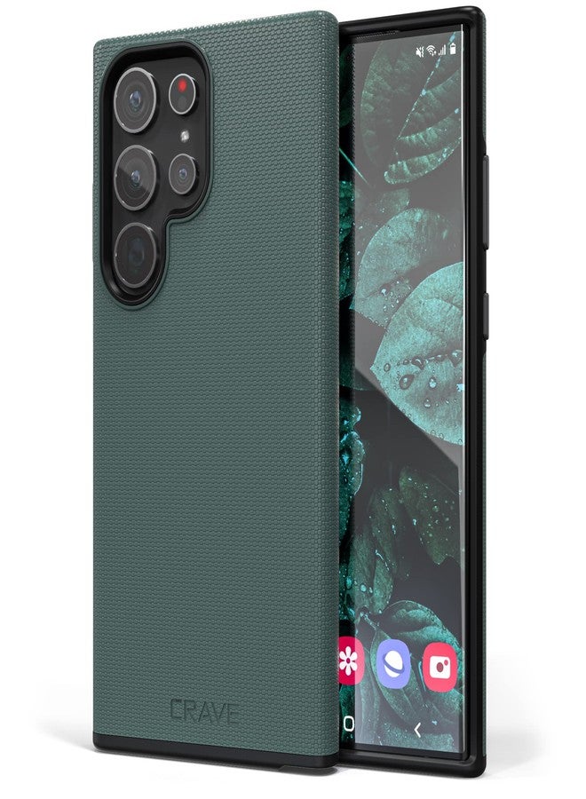 كريف جراب Crave لهاتف سامسونج جالاكسي S23 ألترا، جراب مزدوج الطبقات مقاوم للصدمات لهاتف سامسونج جالاكسي S23 ألترا (6.8 بوصة) - أخضر غابي - Image 1