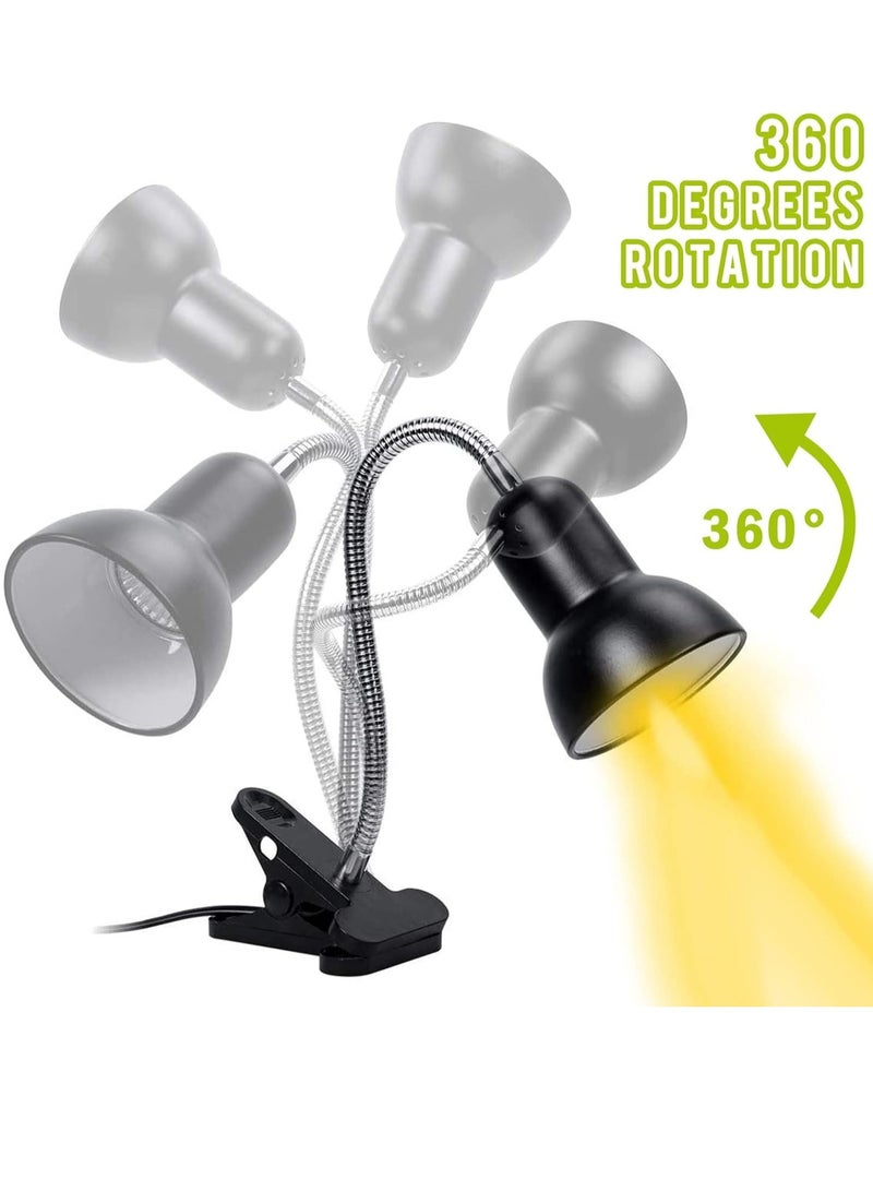 Generic Tortoise Heat Lamp, Reptile Lamp Basking Light with Holder Heat Spotlight, Reptile Light 360°Rotatable Clip on Lamp for Aquarium Reptile Lizards Turtle (2 x Bulbs Include)  - Image 4