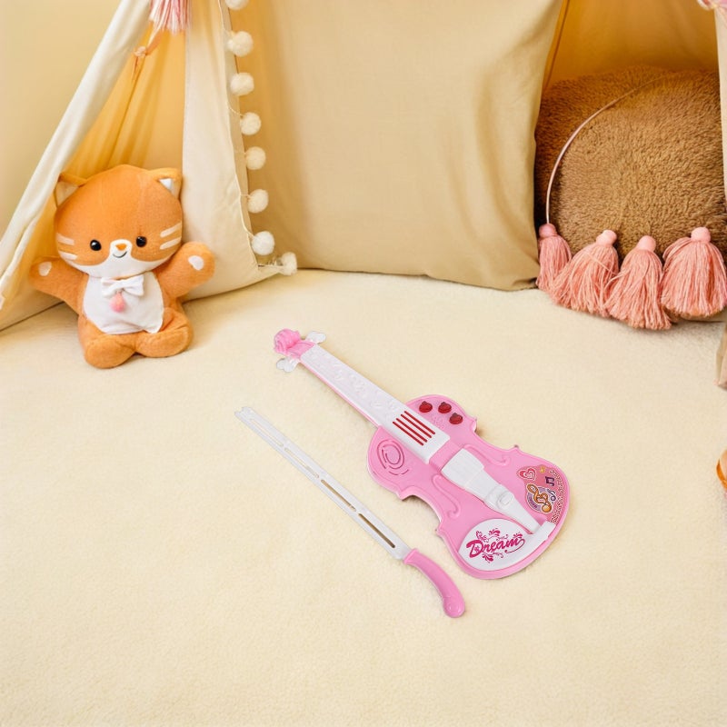 1 Set Violin Toy with Sound: Violin Toy for Kids - Simulation Musical Instrument with Lights & Sounds - Toddler Instrument for Early Music Education - Image 4