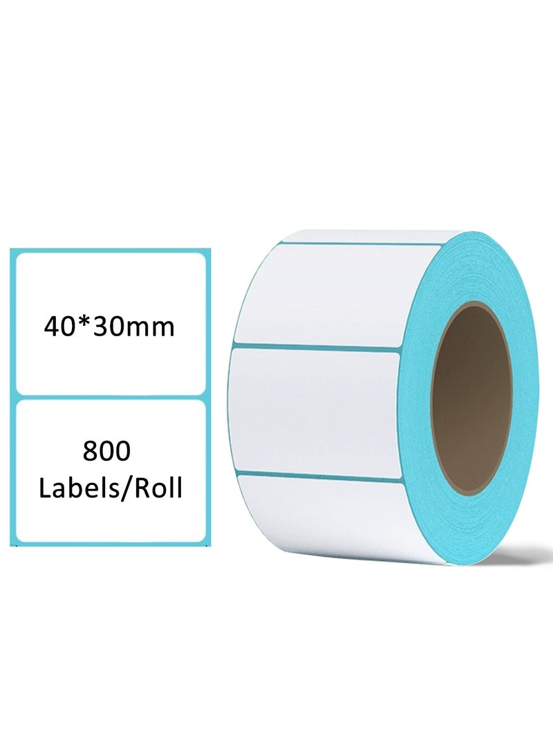 Generic Thermal Label, Self-Adhesive Multipurpose Stickers Roll Easy to Tear for Barcode, Mailing 40mm*30mm 800Pcs/Roll  - Image 1