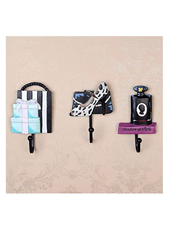 ZCM-HAPPY - 3-piece Set Of Resin Crafts Self-adhesive Hook - Image 1