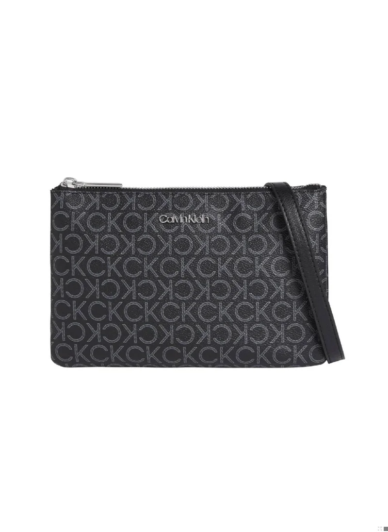 CALVIN KLEIN Women's Crossbody Logo Pouch - Recycled Polyester, Black