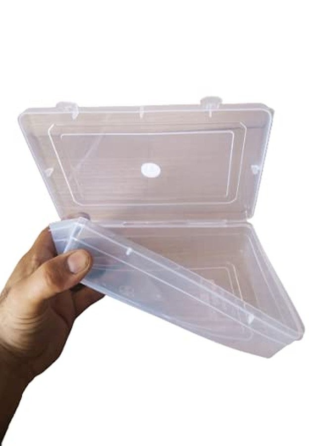 NAKODA Galaxy Plastic Organizer Box with Attached Lid - Clear, Medium, 8.10 x 5.50 x 2.05 inches - Image 4