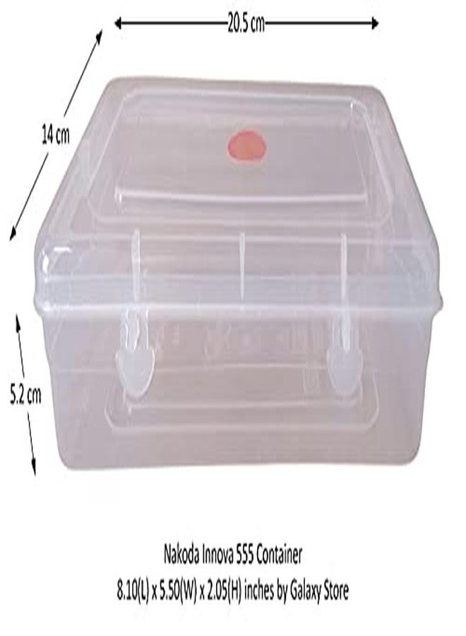 NAKODA Galaxy Plastic Organizer Box with Attached Lid - Clear, Medium, 8.10 x 5.50 x 2.05 inches - Image 2