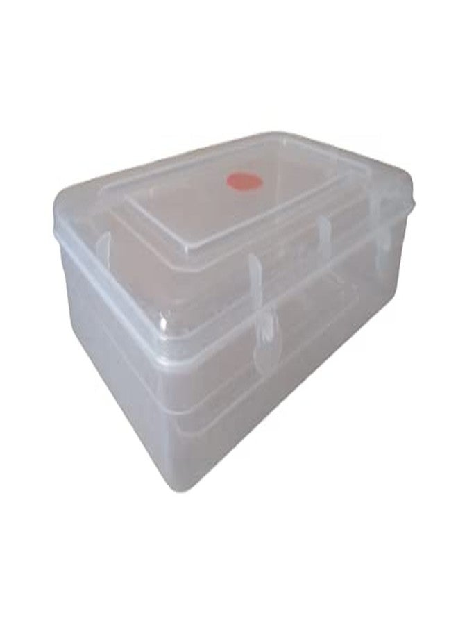 NAKODA Galaxy Plastic Organizer Box with Attached Lid - Clear, Medium, 8.10 x 5.50 x 2.05 inches - Image 5
