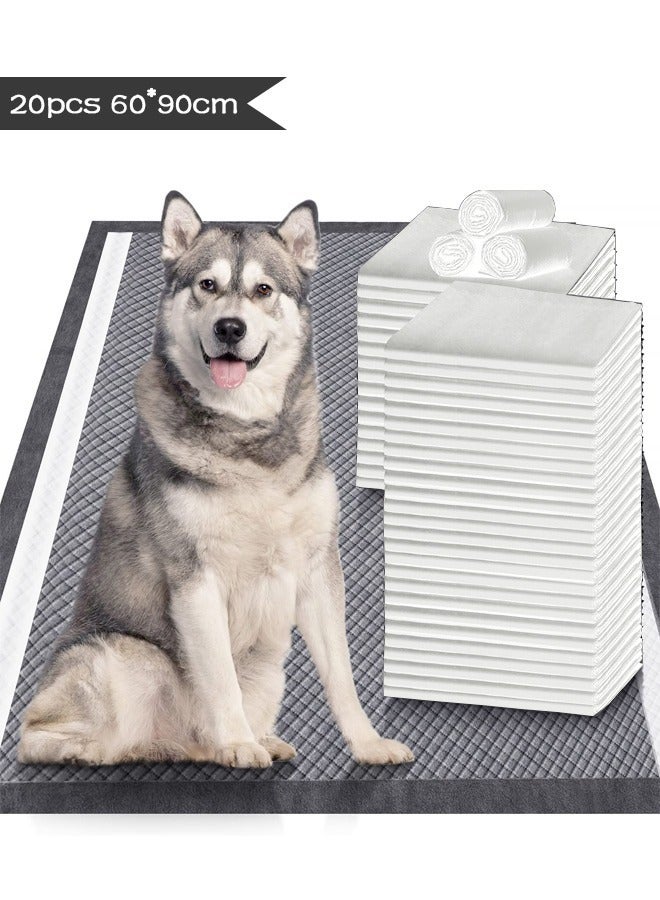 Charcoal Puppy Pads Extra Large 60*90cm 20 Count Activated Carbon Dog Pee Pads X-Large Pads for Pets Disposable Puppy Pads Pet Training Pads - Image 1