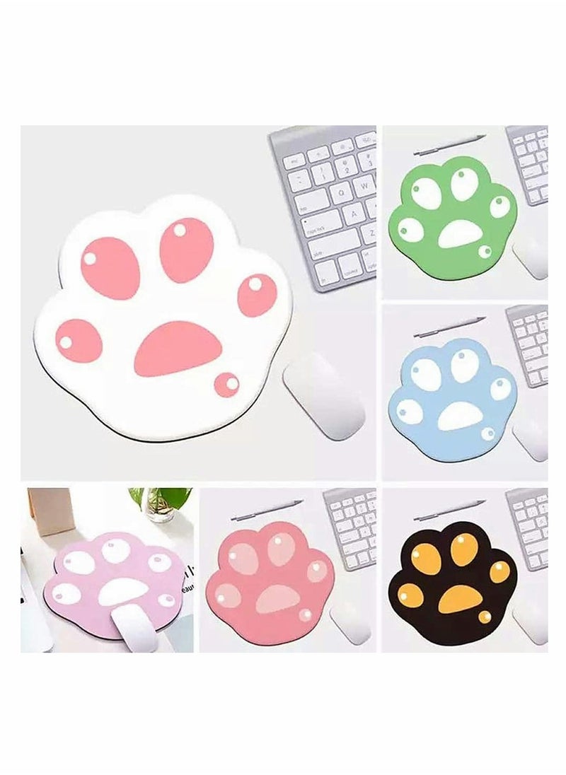 KASTWAVE - Cat Paw Pattern Mouse Pad, Cat Mouse Pad,  Cartoon Mouse Pad (1pc, Pink-White Paw, 28 * 25mm) - Image 1