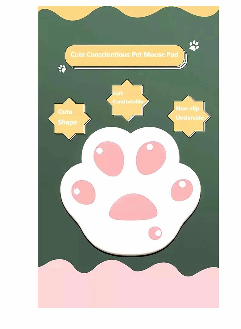 KASTWAVE - Cat Paw Pattern Mouse Pad, Cat Mouse Pad,  Cartoon Mouse Pad (1pc, Pink-White Paw, 28 * 25mm) - Image 1