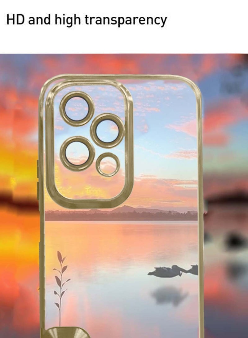 Wtech Honor 200 Lite 5G 2024 PU Luxury Plating Raised Lips Camera Hole Case Cover - Gold - Image 5