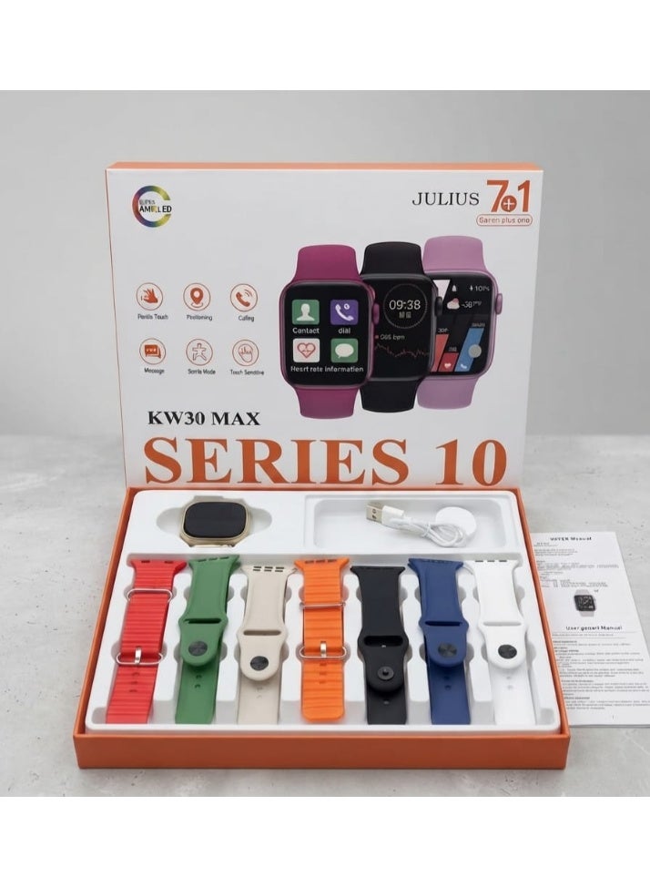 جوليوس ساعة ذكية JULIUS KW30 MAX Series 10 مع 7 أحزمة في 1 - Image 1