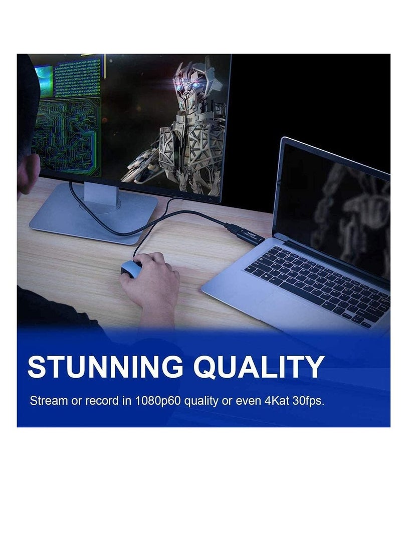 Portable Audio Video Capture Cards HDMI to USB 2.0 1080P 4K Record Via DSLR Camcorder Action Cam for High Definition Acquisition, Live Broadcasting - Image 4