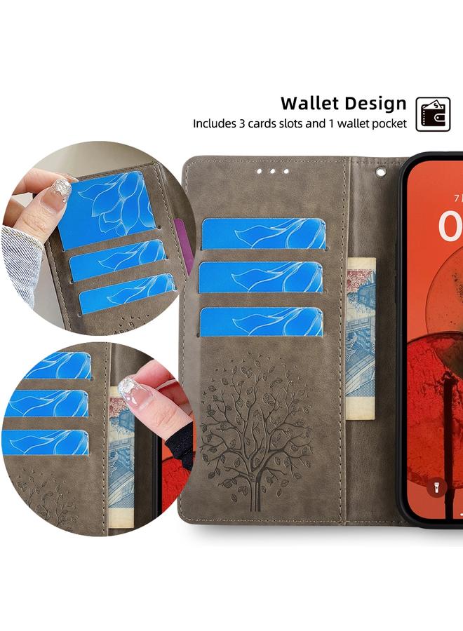 S-TOP Case For Oukitel C16 Pro / C16 Tree & Deer Embossed Leather Phone Case - Image 4