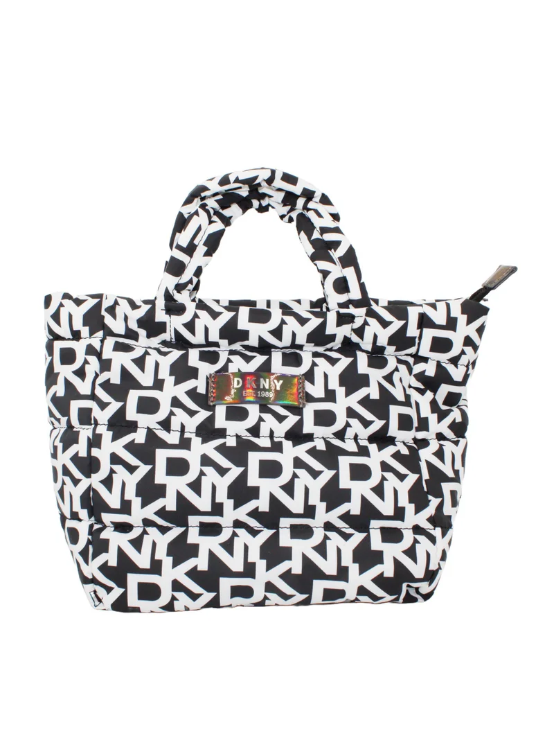 DKNY DKNY Signature Puffer Mini Tote Cosmetic Bag, Travel Make up Bag Small, Small Lightweight Cosmetic Bag Storage Bag, Small Makeup Bag, Travel Toiletry Bag