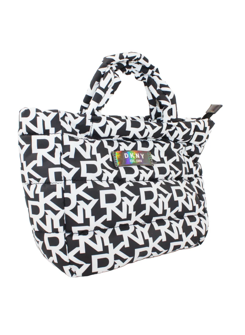 DKNY DKNY Signature Puffer Mini Tote Cosmetic Bag, Travel Make up Bag Small, Small Lightweight Cosmetic Bag Storage Bag, Small Makeup Bag, Travel Toiletry Bag