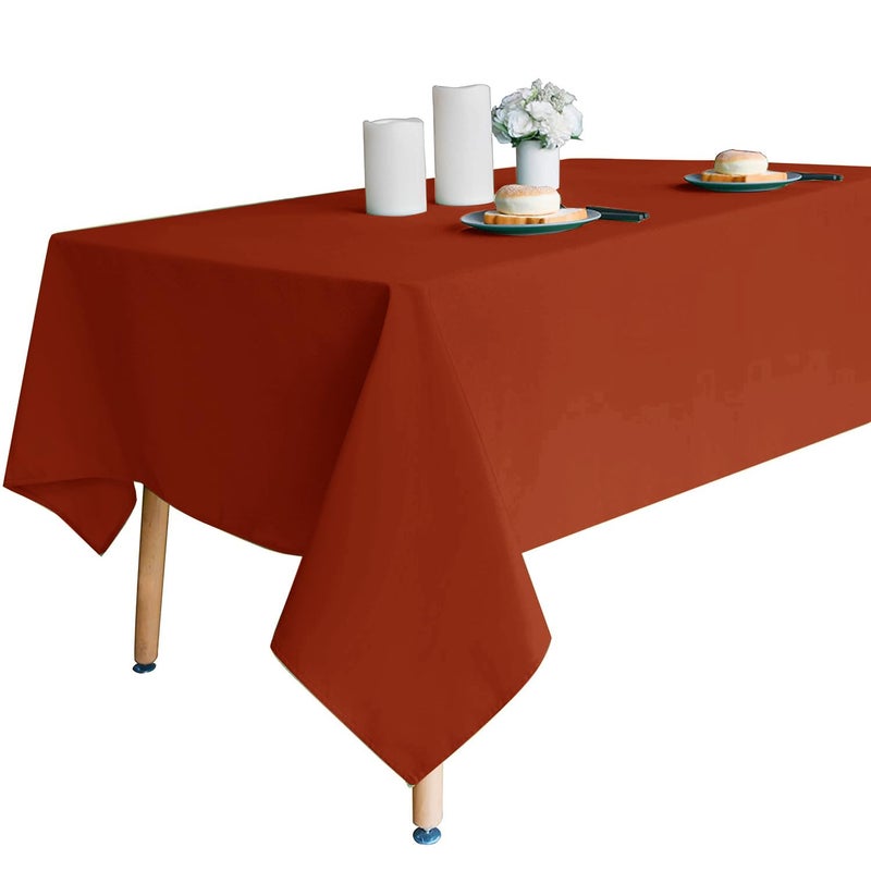 Obstal Obstal Rust Rectangle Table Cloth - Heavy Duty Water Resistance Polyester Tablecloth  Decorative Fabric Table Cover for Outdoor and Indoor Use  52x70 Inch  - Image 4
