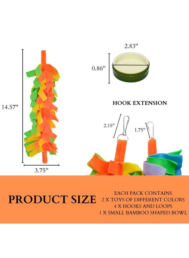 FABMODE 2 Packs Small Pet Toys, Sugar Glider Cage Accessories, Climbing Toys Swing Toys, Suitable for Ferret Birds Parrots Hamster Squirrel Chinchilla Guinea Pigs (with one Water Bowl) - Image 2