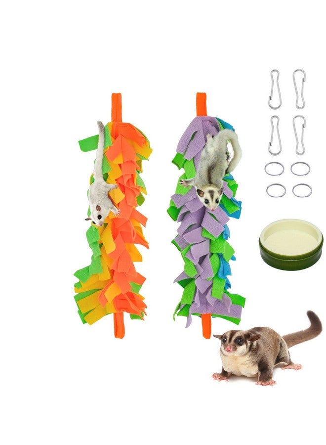 FABMODE 2 Packs Small Pet Toys, Sugar Glider Cage Accessories, Climbing Toys Swing Toys, Suitable for Ferret Birds Parrots Hamster Squirrel Chinchilla Guinea Pigs (with one Water Bowl) - Image 1