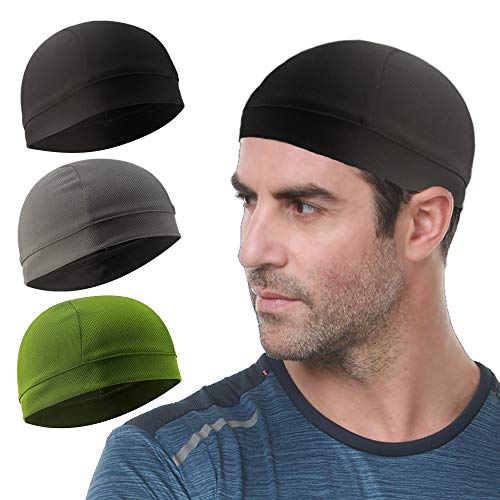 WSHSTS 3 Pack Cooling Skull Cap Helmet Liner Sweat Wicking Cycling Running Hat for Men Women - Image 1