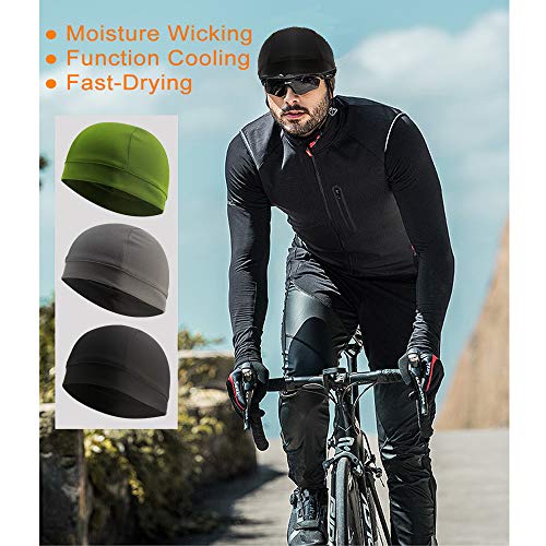 WSHSTS 3 Pack Cooling Skull Cap Helmet Liner Sweat Wicking Cycling Running Hat for Men Women - Image 2