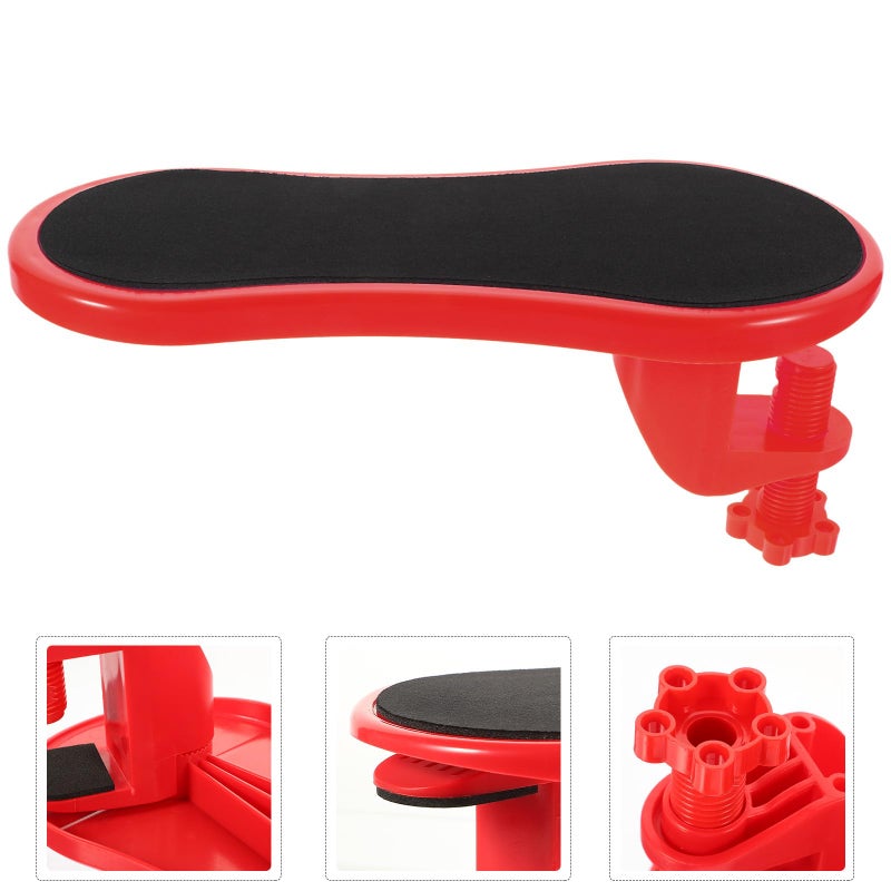 Ergonomic Mouse Pad with Wrist Support Red Fabric Surface and Desk Arm Rest - Image 5