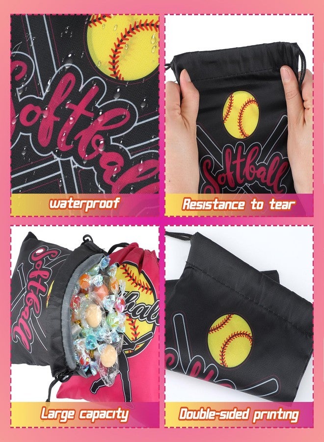 Jenaai 148 Pcs Softball Party Favors Include Drawstring Bags Charm Bracelets Keychain Hair Ties and Stickers, Softball Theme Gifts Party Favors for Women Birthday(Stylish) - Image 5