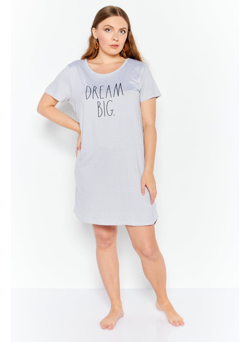 Women Striped Short Sleeves Sleepwear Dress, White - pzsku/ZF182DCDD1E25DB208DFEZ/45/_/1724351133/3f29369a-f891-48a8-ac12-49c22ecece1b