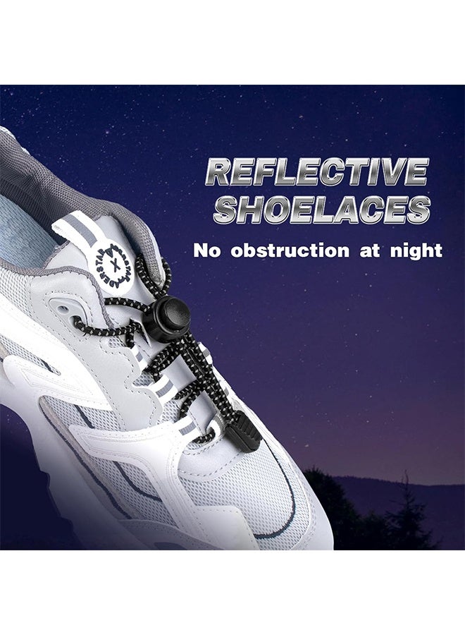 3 Pairs No Tie Shoelaces, Reflective Elastic Shoelaces, Quick Release Shoelaces, Suitable for Adults and Children (Black + White + Royal Blue) - Image 4