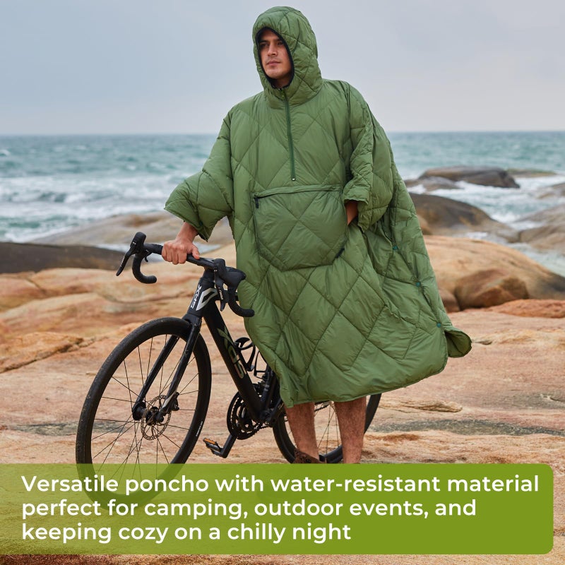 Atepa Wearable Sleeping Bag  Recycled Camping Wearable Down Blanket Poncho  Ultralight Warm Waterproof Cold Weather Sleeping Bag Coat Jacket Suit For Outdoor Sports  Camping Gifts Women Men  Red - Image 5