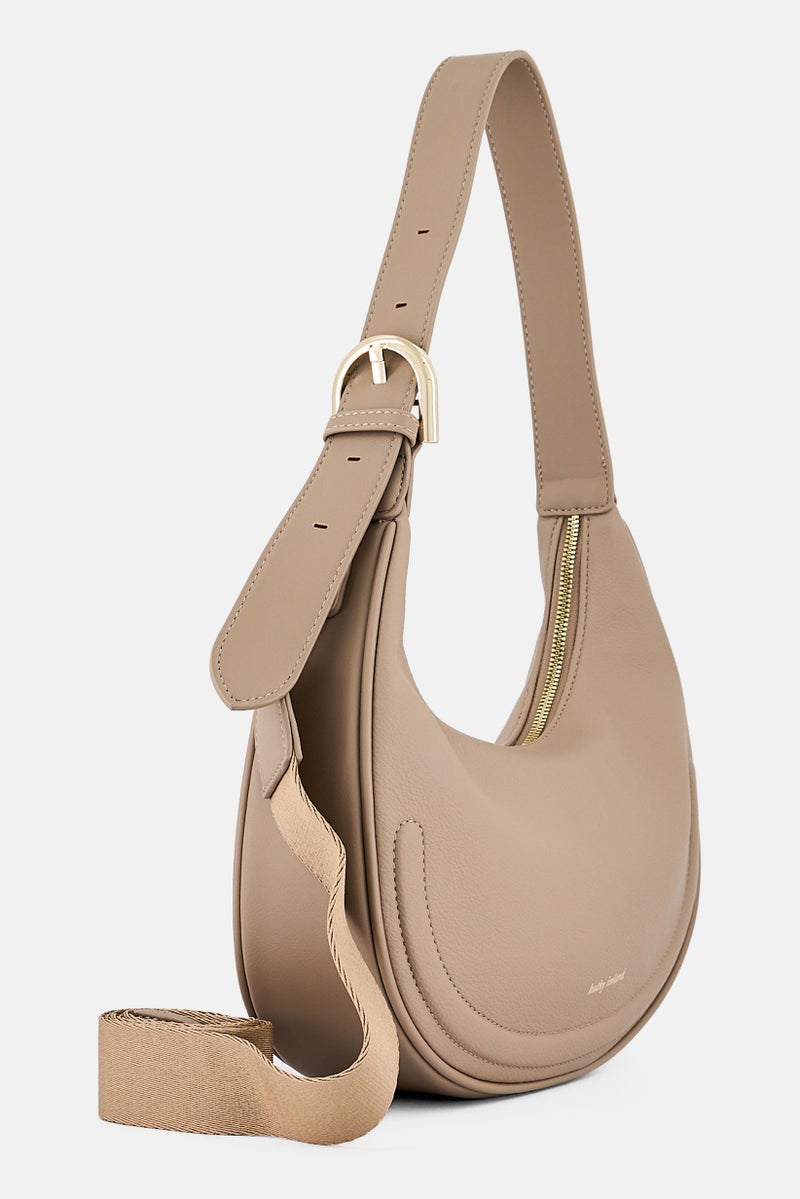 Kathy Ireland Women Brand Logo Hobo Bag, Taupe - Image 3