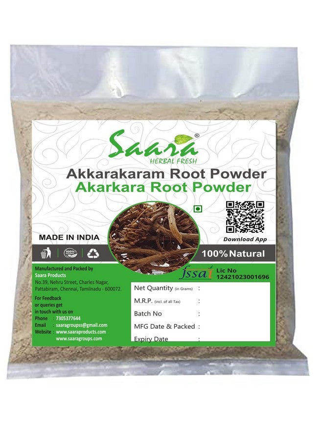 Saara مسحوق جذر أكركارا العشبي الطازج من سارة، 100 جرام | أناسيكلوس بايريثروم، جذر بيلتوري، جذر أكالكارا، مسحوق جذر أكالكارا، مفيد لعسر الهضم (عبوة 1 × 100 جرام) - Image 1
